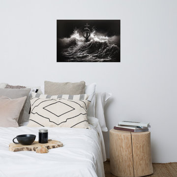 Lost at Sea Charcoal Sketch Digital Art Loose Print