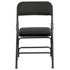 Flash Furniture Hercules Fabric Upholstered Metal Folding Chair in Black