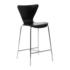 Euro Style - Tendy Counter Stools, Set of 2, Black/Chrome - Bar Stools and Counter Stools