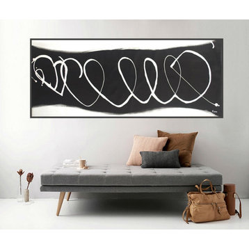 Abstract Contemporary Minimalist Art Painting, Black and white minimal art