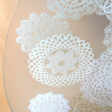 Lace-Embedded Dining Table-Detail