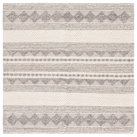 Safavieh Couture Natura Collection NAT102 Rug, Grey/Ivory, 10' Square