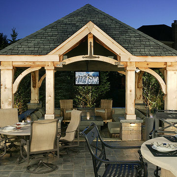 Outdoor lighting and audio visual systems