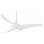 Minka Aire - Light Wave 44" Ceiling Fan, White - Stylish and bold. Make an illuminating statement with this fixture. An ideal lighting fixture for your home.