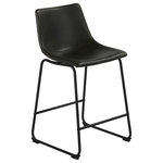 Cortesi Home - Cortesi Home Safi Counterstools, Black - The new Safi Counterstools are comfortable and attractive. Equipped with a wide curved seat and steel frame, this stool is quite sturdy and durable. The unique design allows it to fit in with any decor. With comfort as the goal, the back and thick pad se...