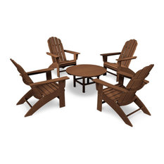 Polywood Vineyard 5-Piece Oversized Adirondack Set, Teak