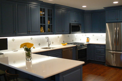 Custom Blue Painted Kitchen