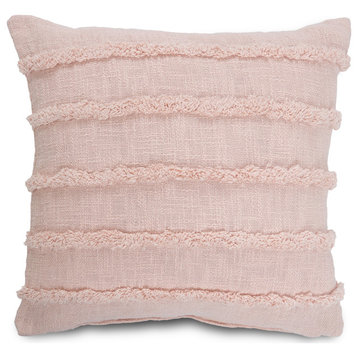 Overtufted Solid Throw Pillow, Pearl Blush/Peach