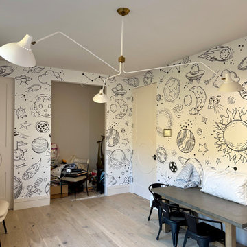 Modern Space-Themed Kids’ Bedroom with Creative Design