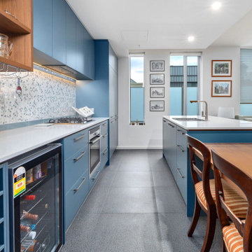 Apartment Kitchen Transformation- Blue Hues