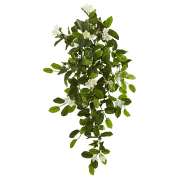 Nearly Natural 19" Mixed Stephanotis & Ivy Hanging Artificial Plant (Set of 4)