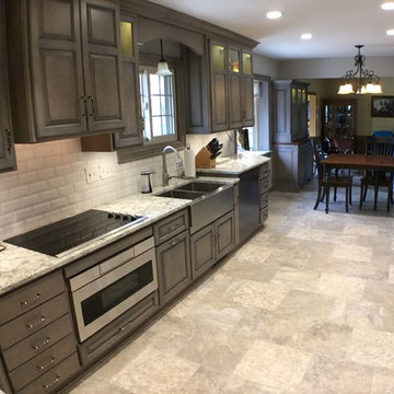 Traditional Gray Stained Maple Kitchen Renovation