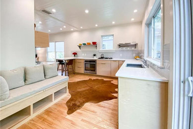 Example of a minimalist kitchen design in Austin