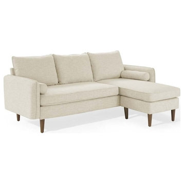 Modway Revive Upholstered Fabric Right or Left Sectional Sofa in Beige