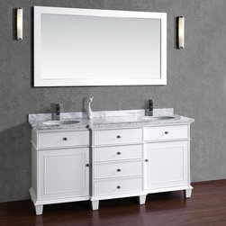 60 inch White Double Sink Bathroom Vanity Set - Bathroom Vanities And Sink Consoles