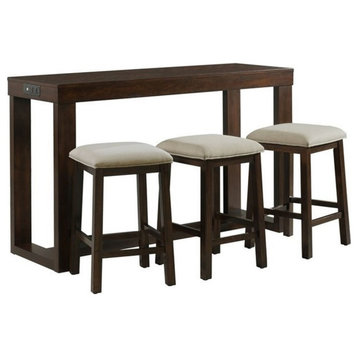 Bowery Hill Transitional Wood Brown Multipurpose Bar Table Set