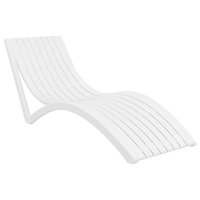 Slim Pool Chaise Sun Lounger, Set of 2, White