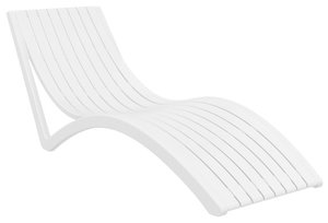 Slim Pool Chaise Sun Lounger, Set of 2, White