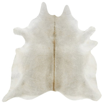 Gray Beige Solid Cowhide Rug, Extra Large