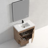 Freestanding Bathroom Vanity With Top Mount Sink, Classic Oak, 36'' Acrylic Sink