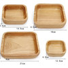 Wooden Dinnerware Fruit, Meat, Dessert Dishes, Square Food Bowl, 12.5x12.5cm