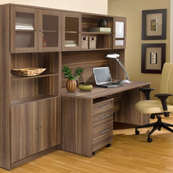 100 Series 4 PC Desk and Bookcase Office Set - Home Office Furniture