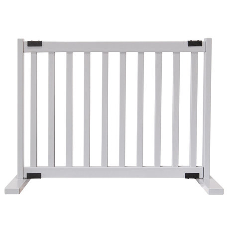 Kensington Series Solid Wood Pet Gate, Small, Pumice Gray