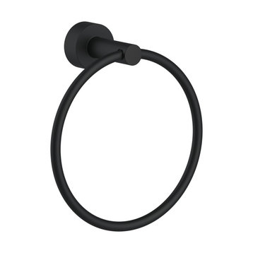 Parma Towel Ring Round, Satin Black