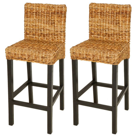 vidaXL Bar Stools 2 pcs Abaca