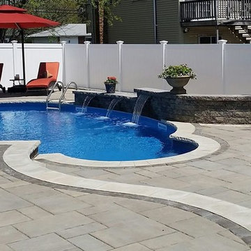 Swimming Pool Patio & Waterfall in Massapequa, NY