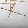 Art Deco Glass Ball LED Chandelier, Gold, 6 Balls, Transparent Glass, Cool Light