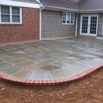 Patio outlined with brick