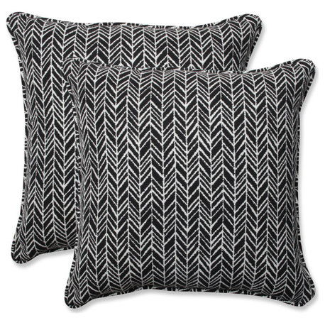 Herringbone Night 16.5" Throw Pillow, Set of 2