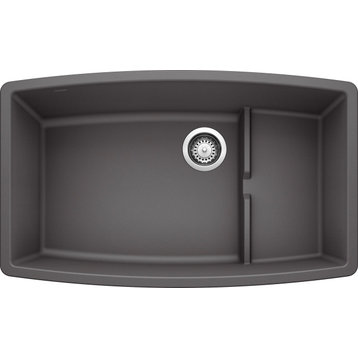 Blanco 441476 19.5"x32" Granite Single Undermount Kitchen Sink, Cinder