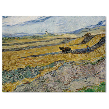 Van Gogh 'Enclosed Field With Ploughman' Canvas Art, 32 x 24