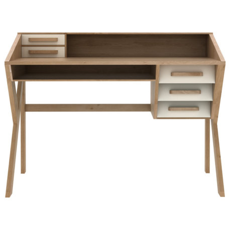 Oak Modern Office Desk | OROA Origami, Beige