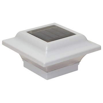 Imperial Solar Post Cap Light, Cast Aluminum LED Deck Light, White, 2-2.5" Post