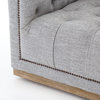 Elle Gray Fabric Upholstered Tufted Swivel Club Chair