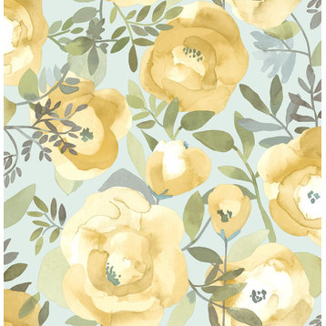 2903-25837 Orla Yellow Floral Wallpaper Non Woven Botanical Kids Style