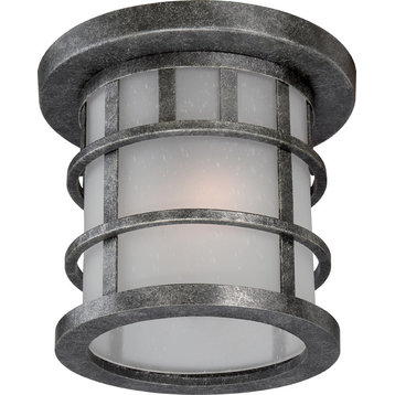 Nuvo Manor ES 1-Light Aged Silver Outdoor Flush Mount