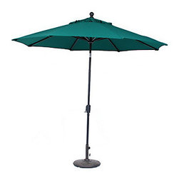 Christy Sports 9' Deluxe Push Button Tilt Aluminum Market Umbrella Forest Green - Outdoor Umbrellas