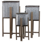 Urban Trends Collection - Metal Planter Galvanized Finish Gray - UTC planters are made of the finest metals which makes them tactile and attractive. They are primarily designed to accentuate your home, garden or virtually any space. Each planter is treated with a galvanized finish that gives them rigidity against climate change, or can simply provide the aesthetic touch you need to have a fascinating focal point!!