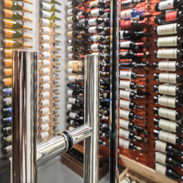 VintageView Metal Wine Racks in a Modern Wine Cellar