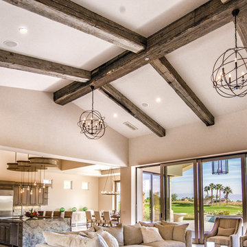 Mediterranean style and rustic wood home