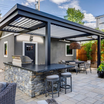 South Calgary StruXure Adjustable Pergola over Outdoor Kitchen