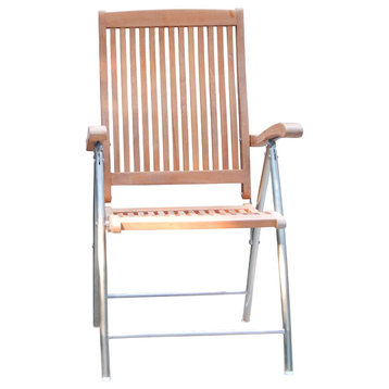 Teak Windrift Folding 6-Position Deck Armchair