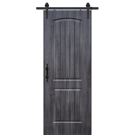 Midnight Solid 2 Panel MDF Barn Door, 42" X 84"