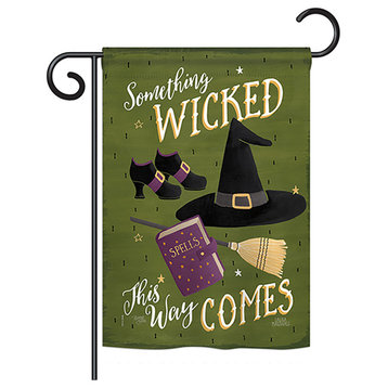 Something Wicked Halloween Vertical Garden Double Sided Flag, 13"x18.5"