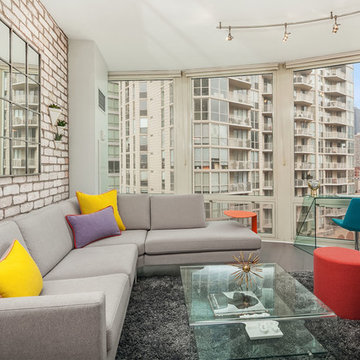 Fun, Contemporary Kitchen & Living Room in River North