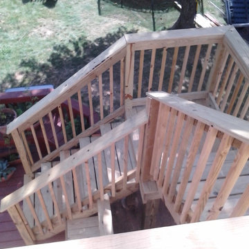 Exterior rear wood staircase